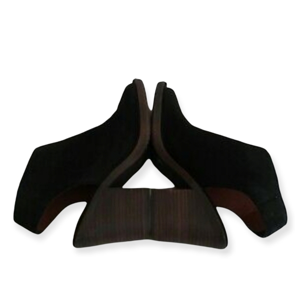 Lucky Brand Odenah Leather Suede Block Heels Booties Peep Toe Size 8.5M - Picture 4 of 10